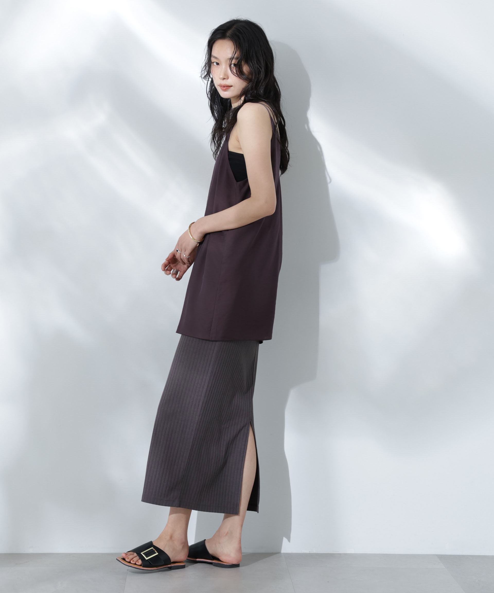 nano･universe「Anti Soaked(R) 汗染み防止リブタイトスカート（セットアップ可）」|スカート|