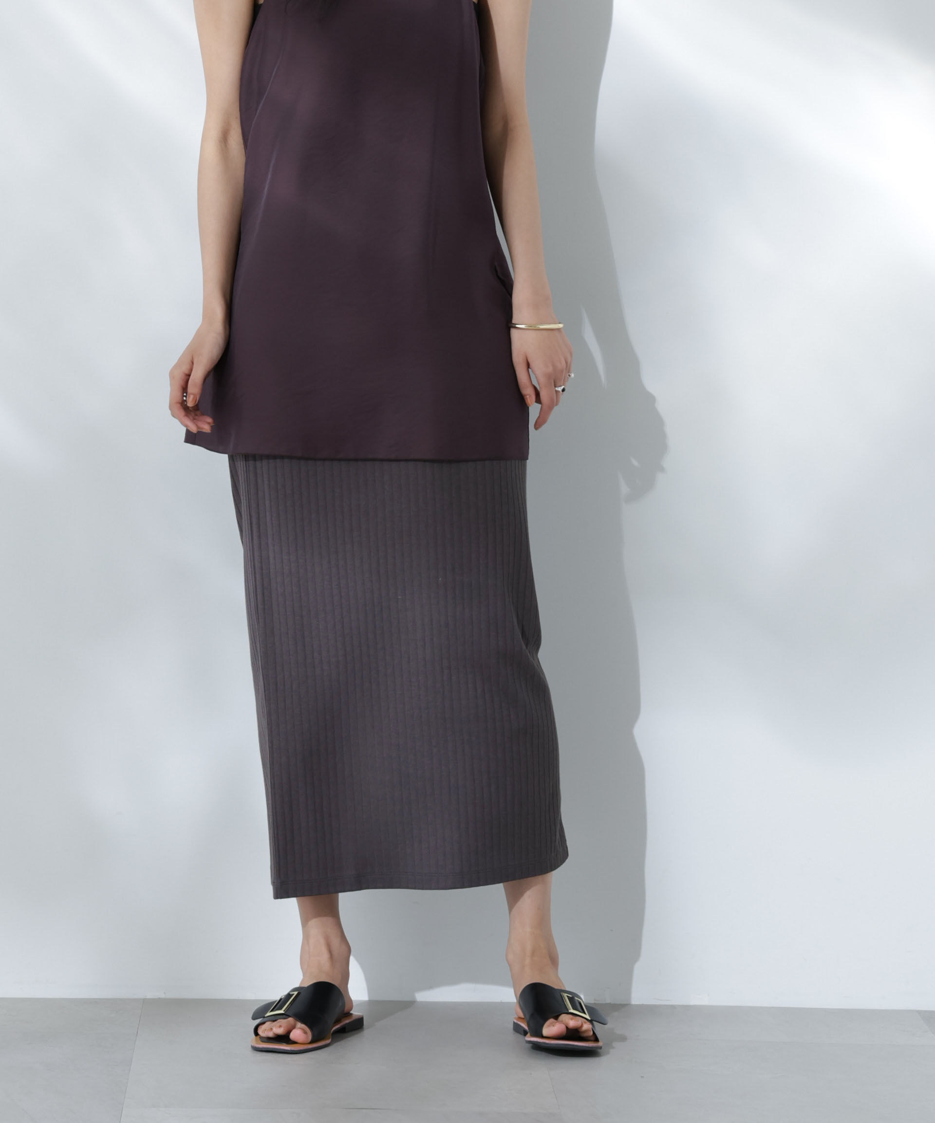 nano･universe「Anti Soaked(R) 汗染み防止リブタイトスカート（セットアップ可）」|スカート|