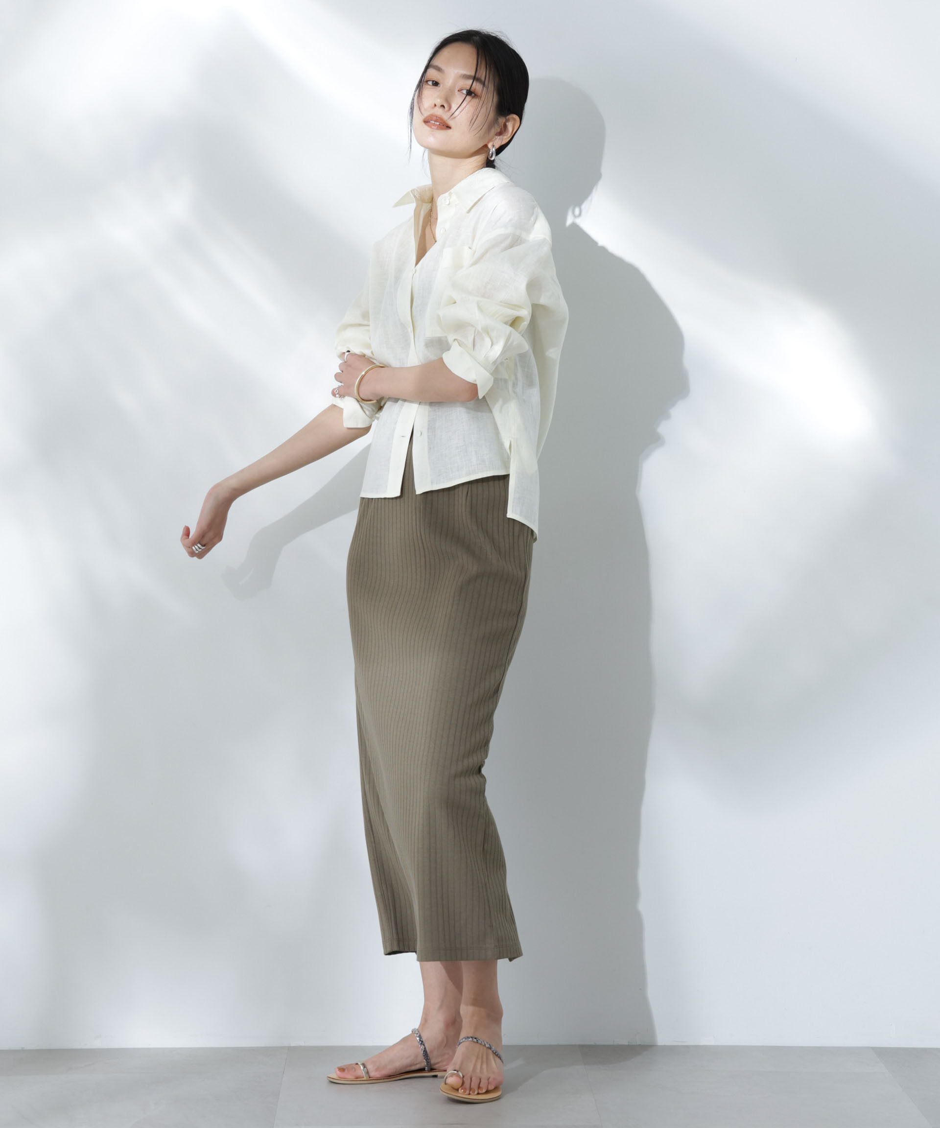 nano･universe「Anti Soaked(R) 汗染み防止リブタイトスカート（セットアップ可）」|スカート|