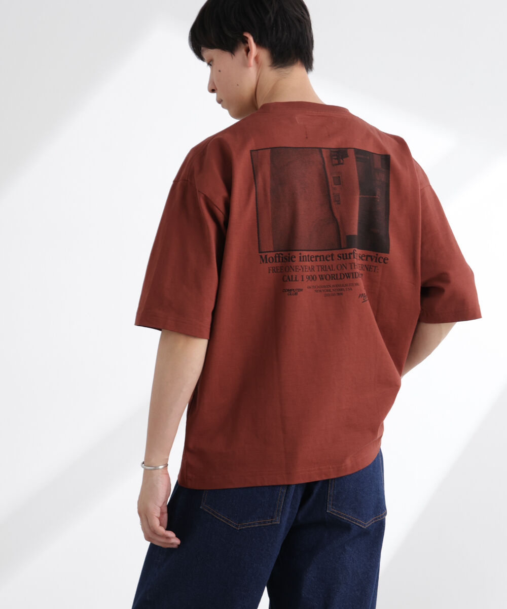 nano･universe「「MOFFISIE」1.0オリジナルプリント Tシャツ 半袖」|Tシャツ・カットソー|レッド系6