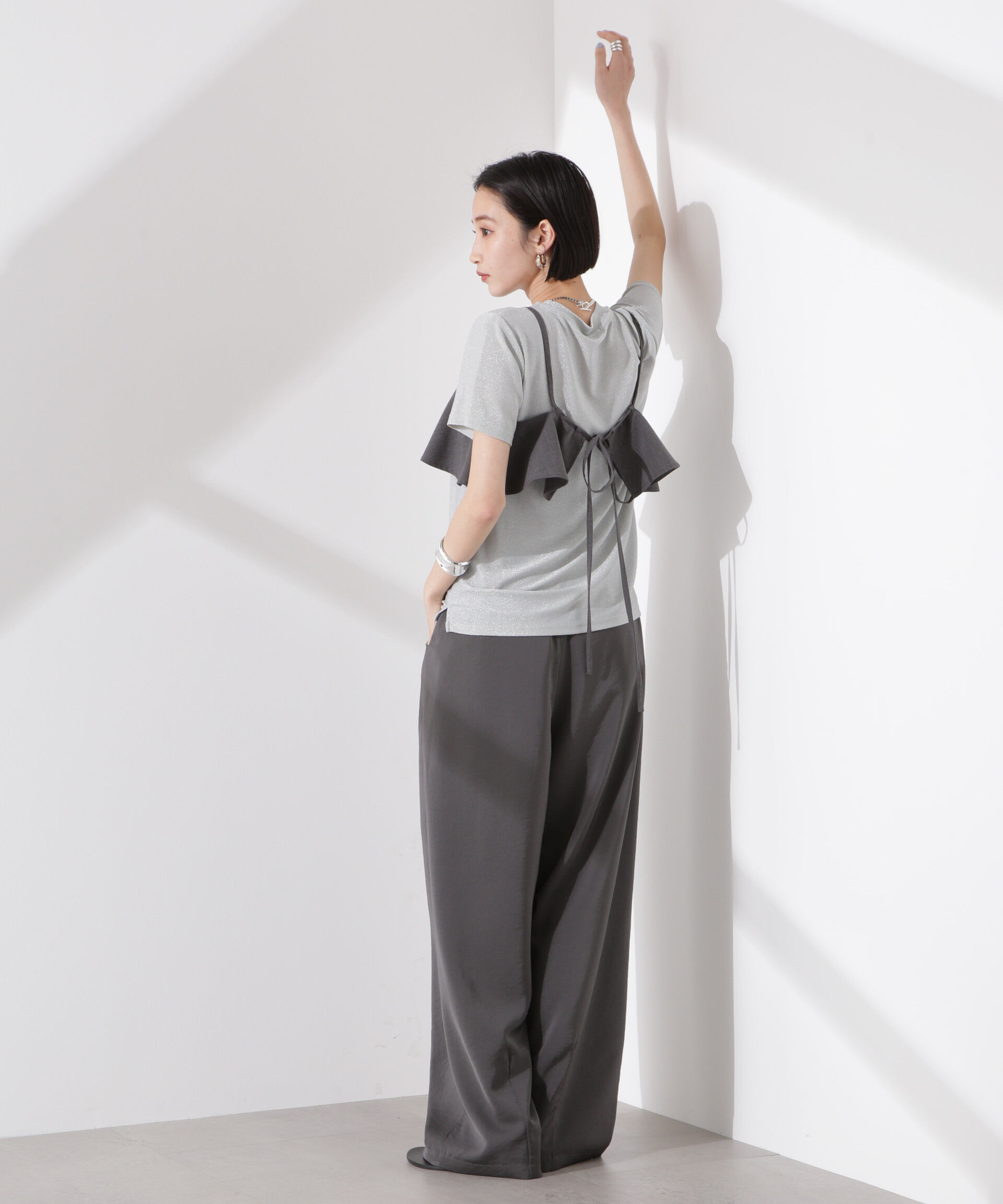 nano･universe「ラメカットクルーネックＴシャツ」|Tシャツ・カットソー|