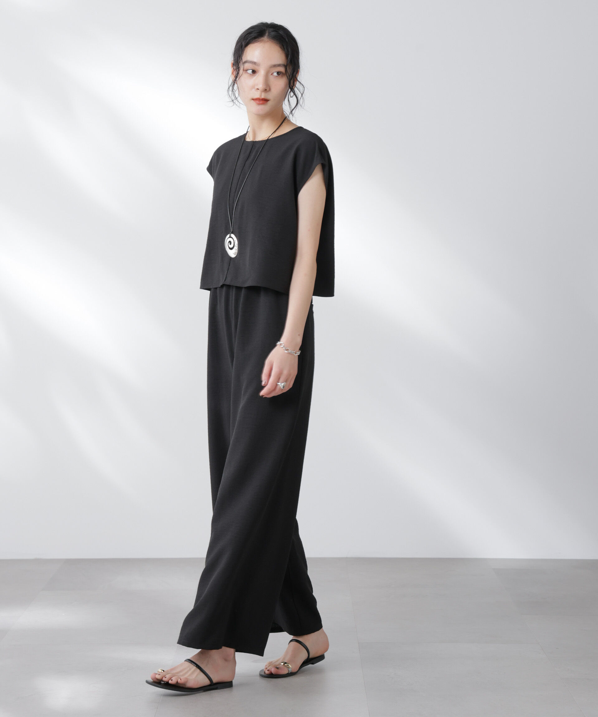 nano･universe「フレンチスリーブオールインワン」|ワンピース|