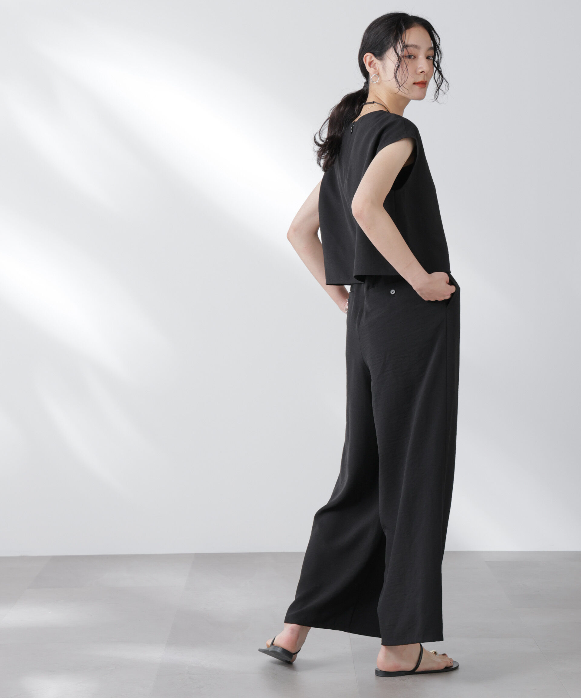 nano･universe「フレンチスリーブオールインワン」|ワンピース|