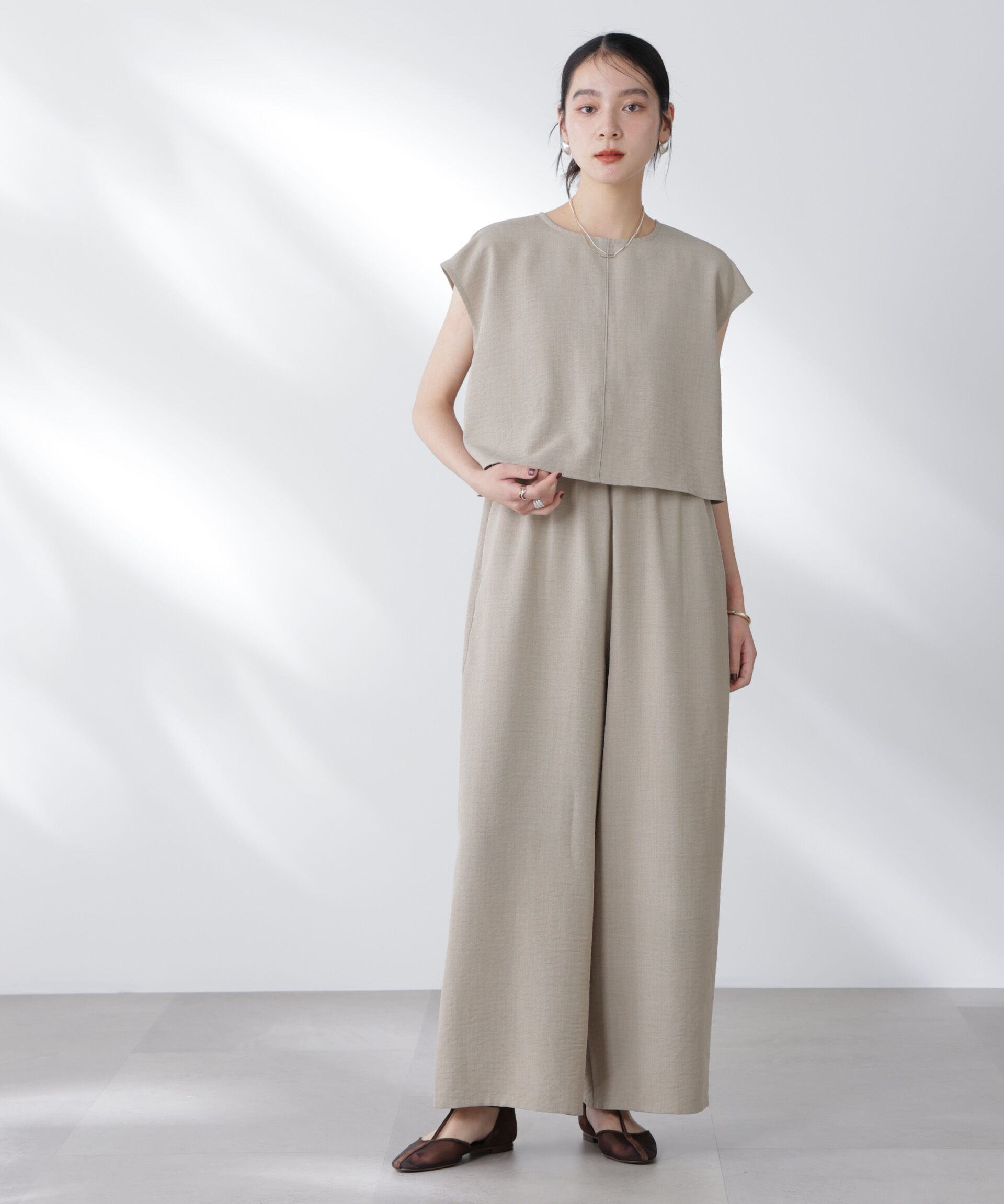 nano･universe「フレンチスリーブオールインワン」|ワンピース|