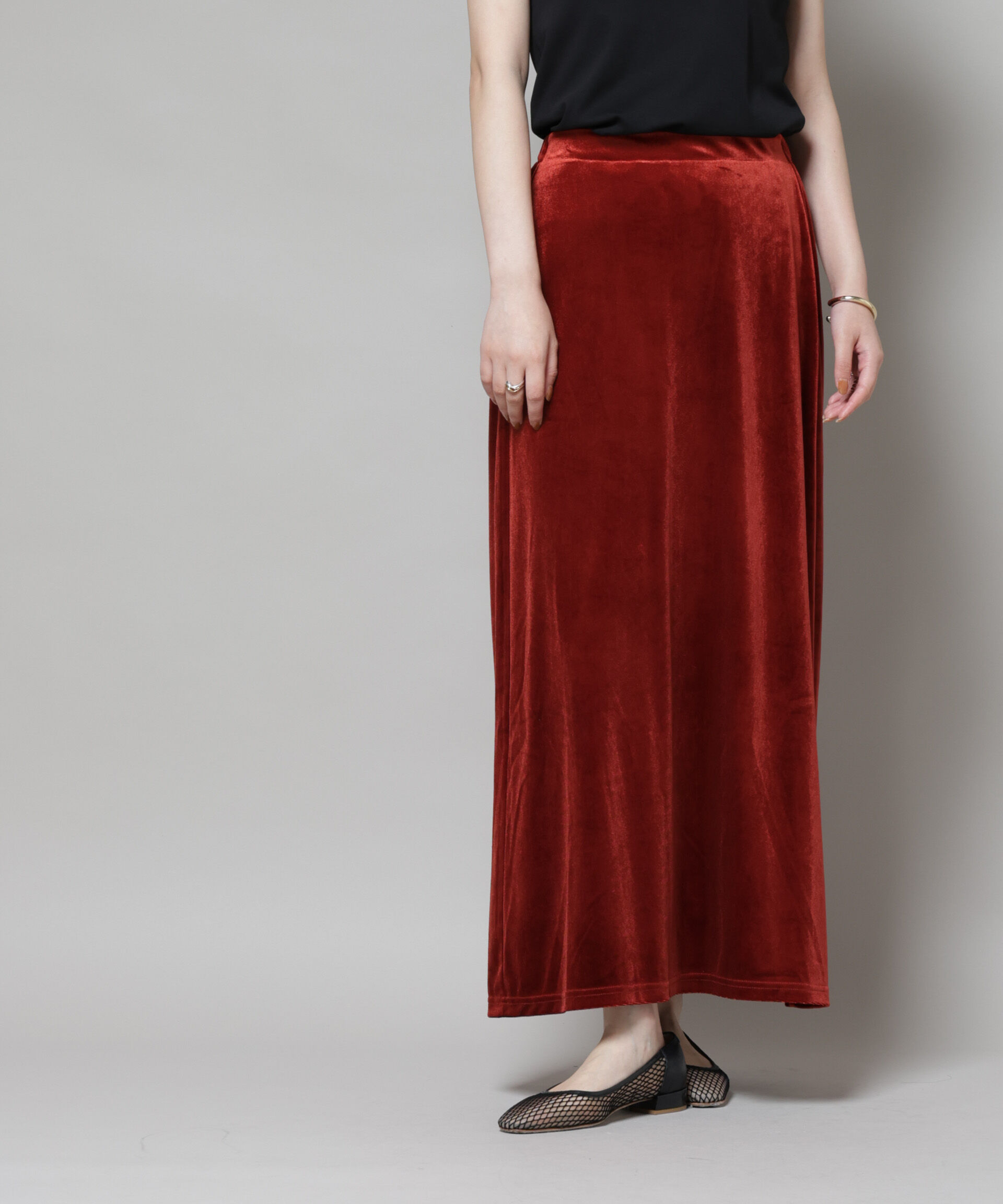 nano･universe「ベロアカットナロースカート(セットアップ可)」|スカート|