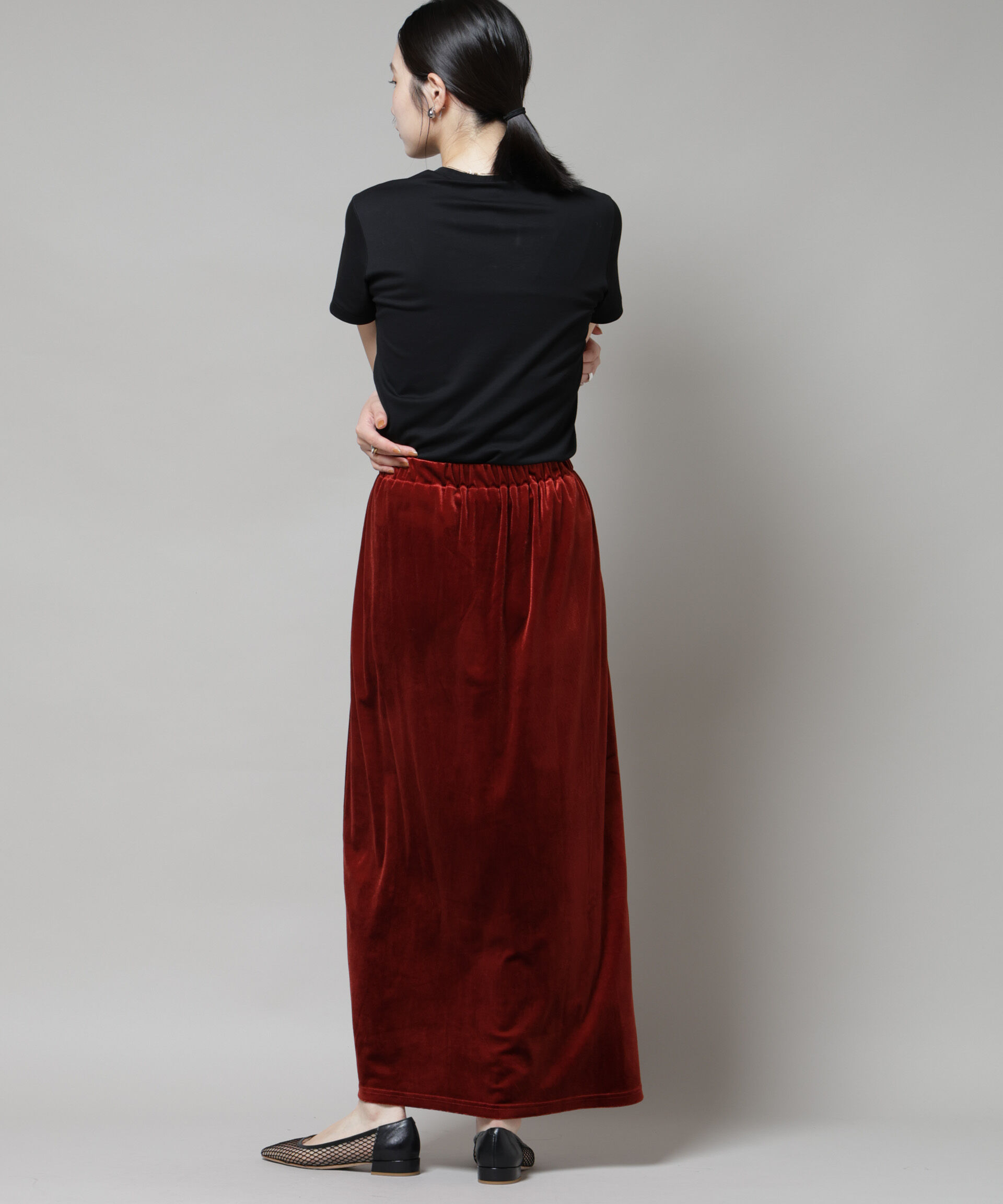 nano･universe「ベロアカットナロースカート(セットアップ可)」|スカート|
