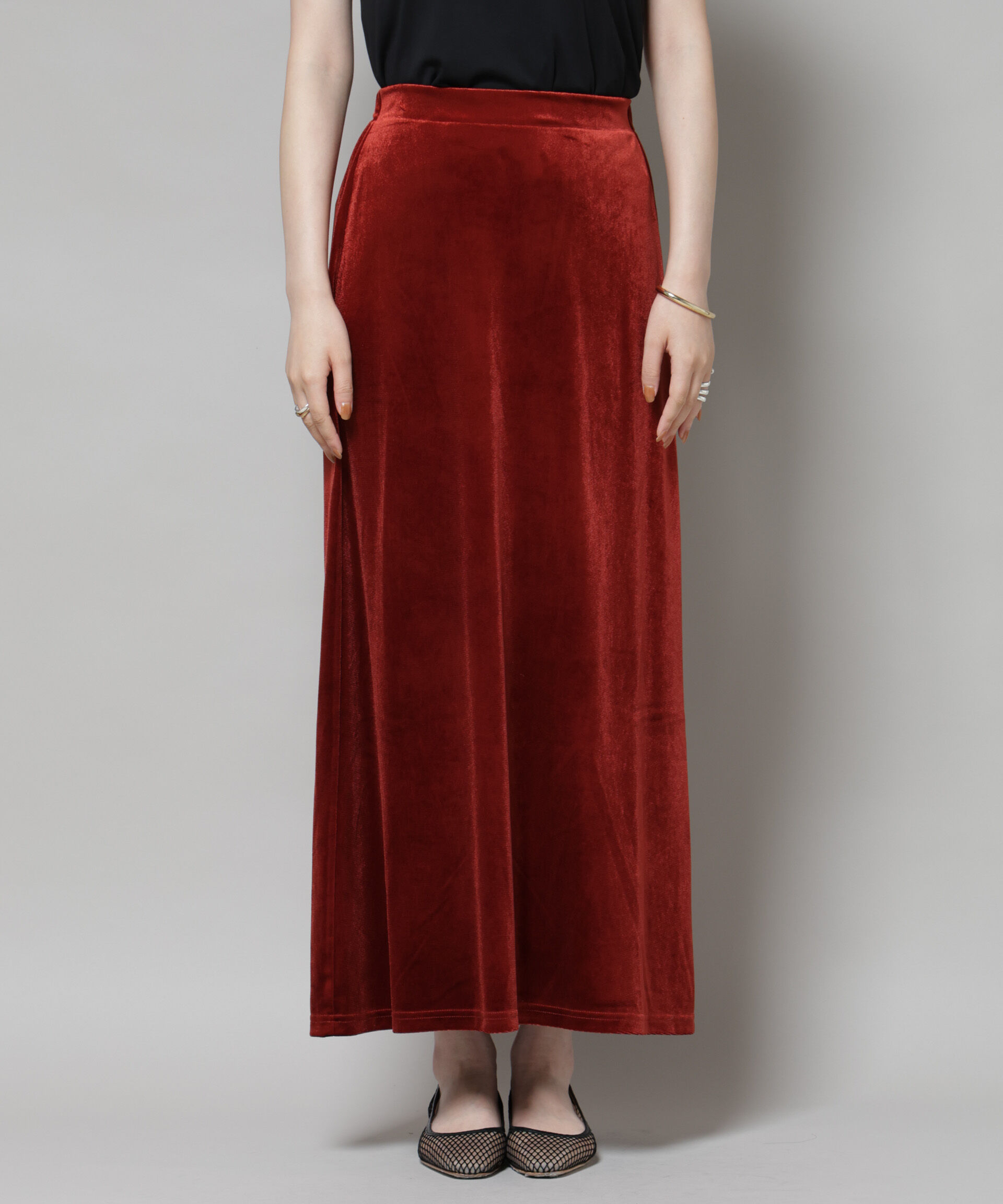 nano･universe「ベロアカットナロースカート(セットアップ可)」|スカート|