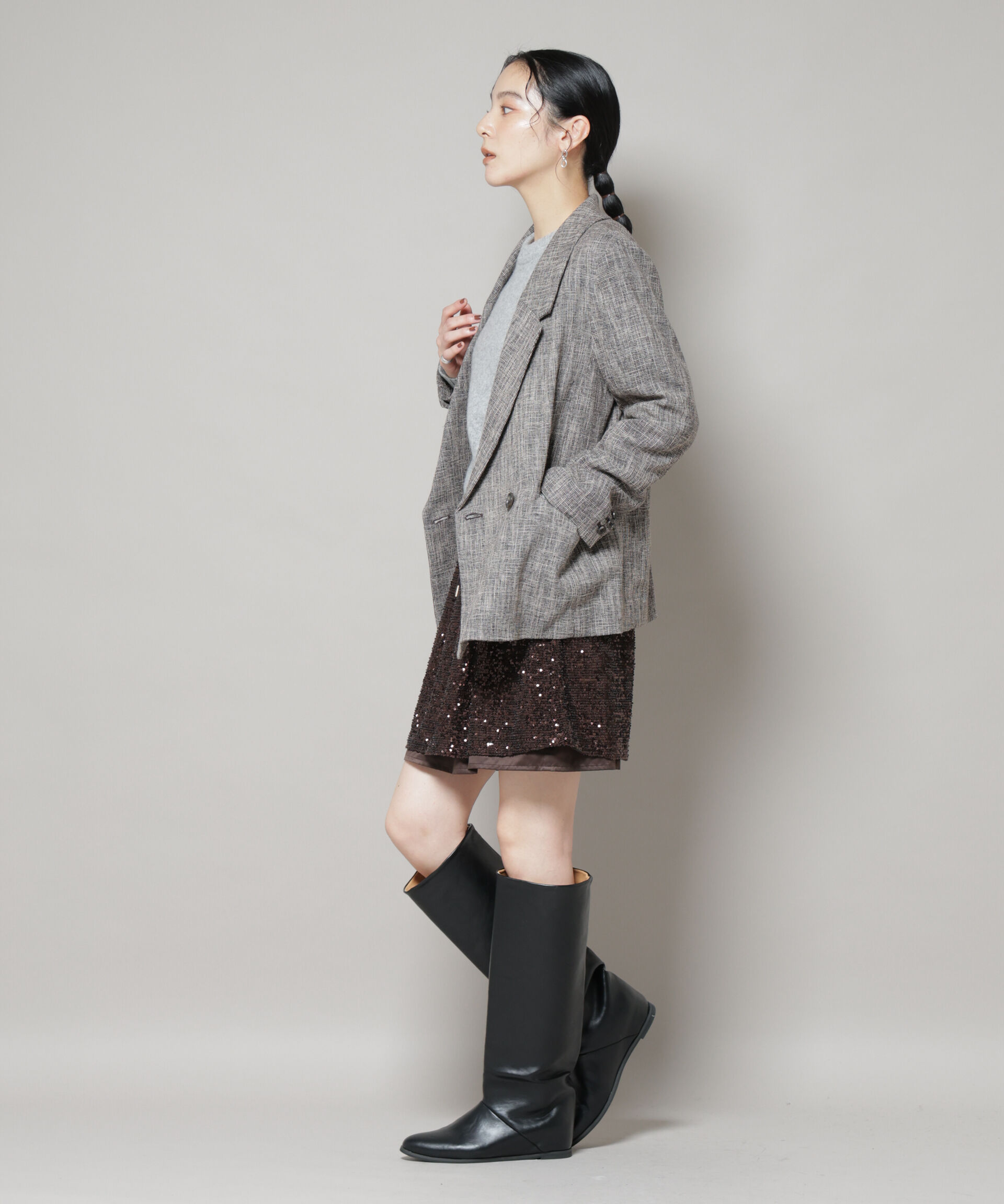 nano･universe「スパンコールミニスカート」|スカート|