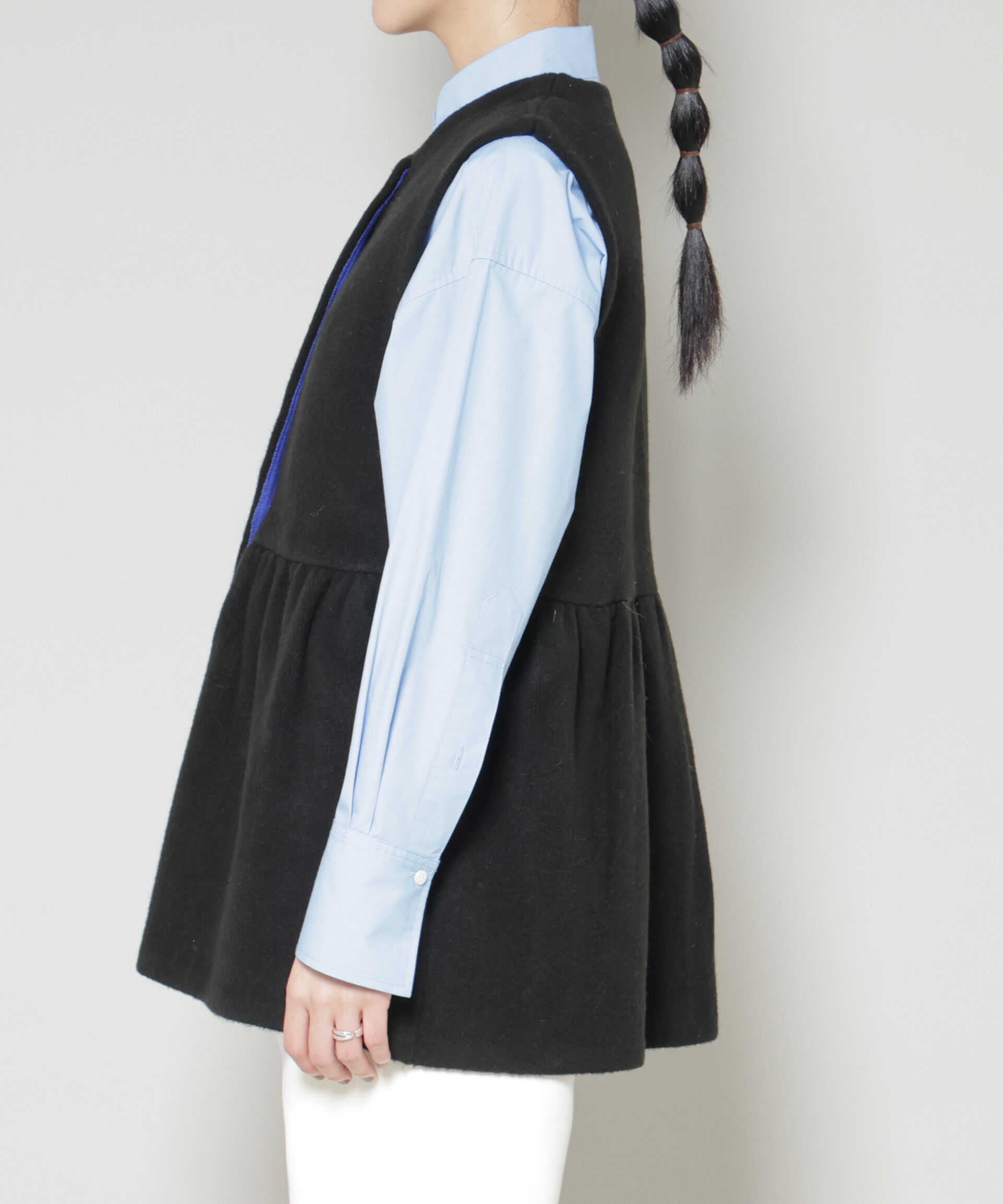 nano･universe「ダブルフェイスペプラムニットベスト」|ニット・セーター|