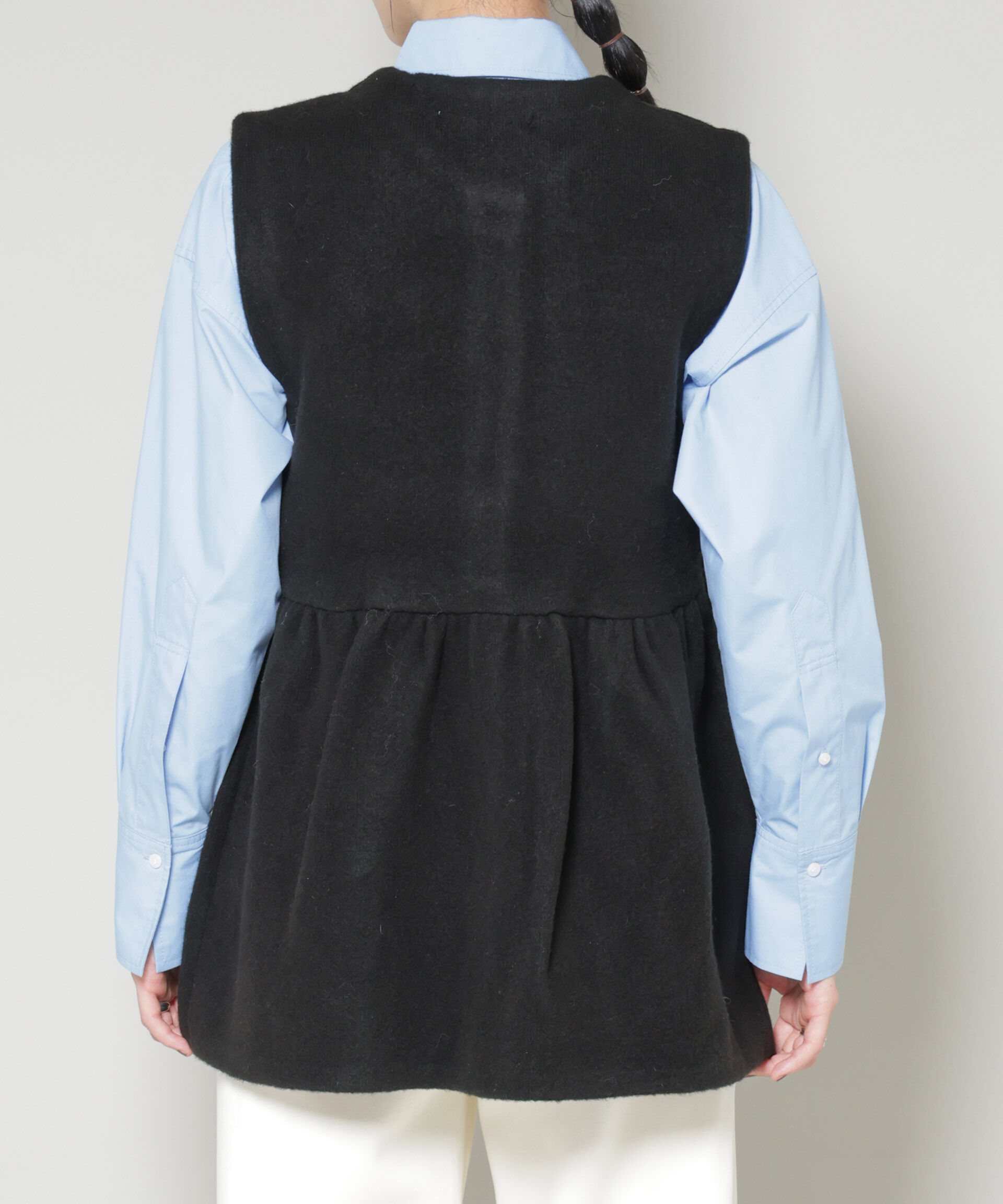 nano･universe「ダブルフェイスペプラムニットベスト」|ニット・セーター|