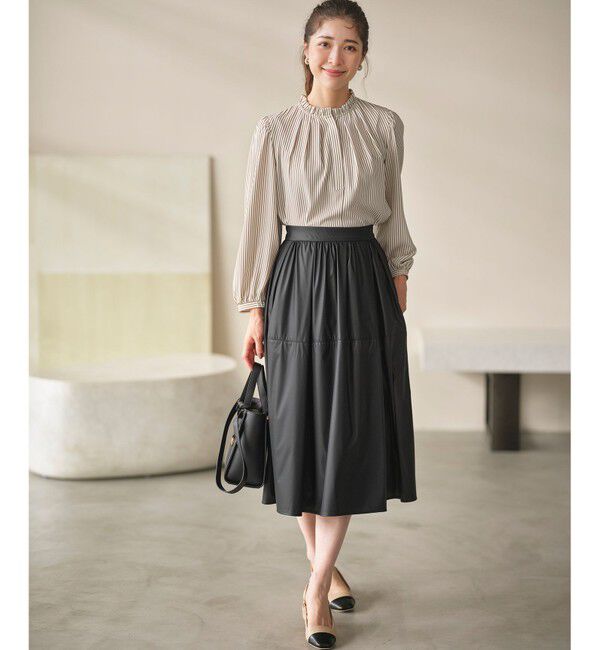 組曲「レザーライクライト タックギャザースカート」|スカート|