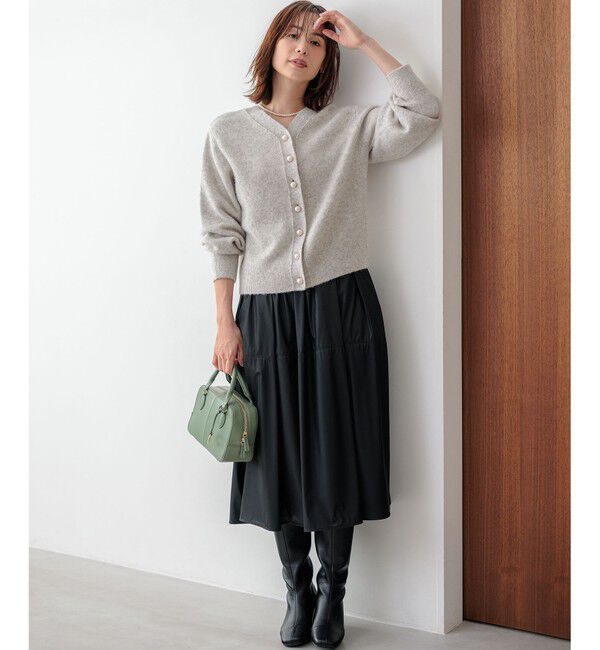 組曲「レザーライクライト タックギャザースカート」|スカート|