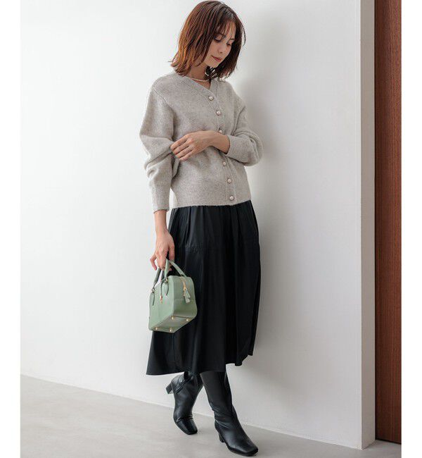 組曲「レザーライクライト タックギャザースカート」|スカート|