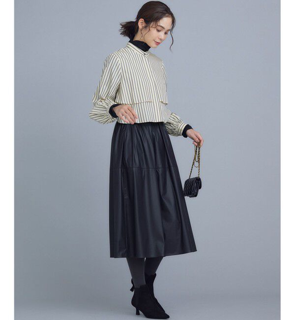 組曲「レザーライクライト タックギャザースカート」|スカート|