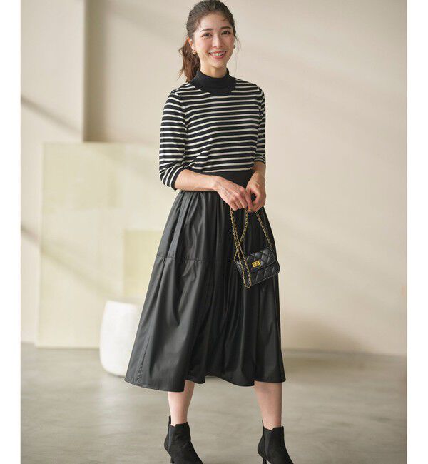 組曲「レザーライクライト タックギャザースカート」|スカート|