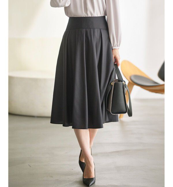 組曲「タックフレアカラースカート」|スカート|ブラック系