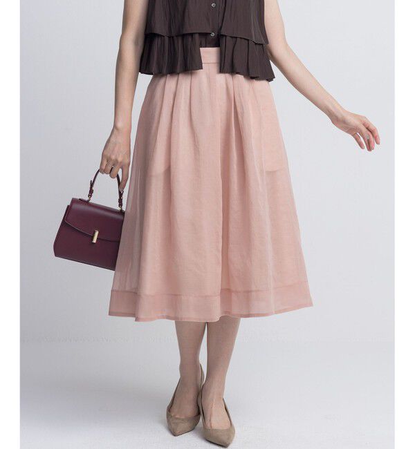 組曲「【WEB限定】シアーボイルタックフレア スカート」|スカート|ピンク系
