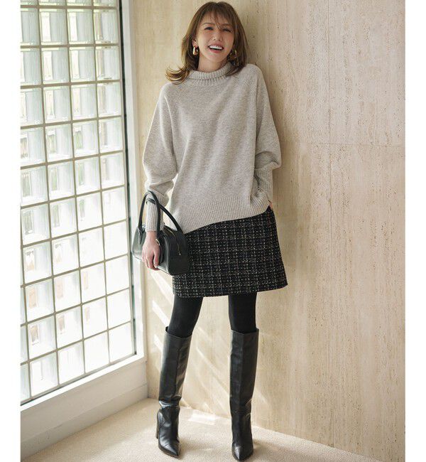 組曲「ラメステッチツイード スカート」|スカート|ブラック系
