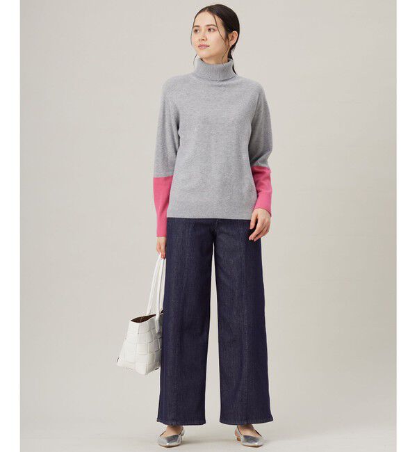 自由区「【洗える】セミウーステッドウールタートルネック ニット」|ニット・セーター|