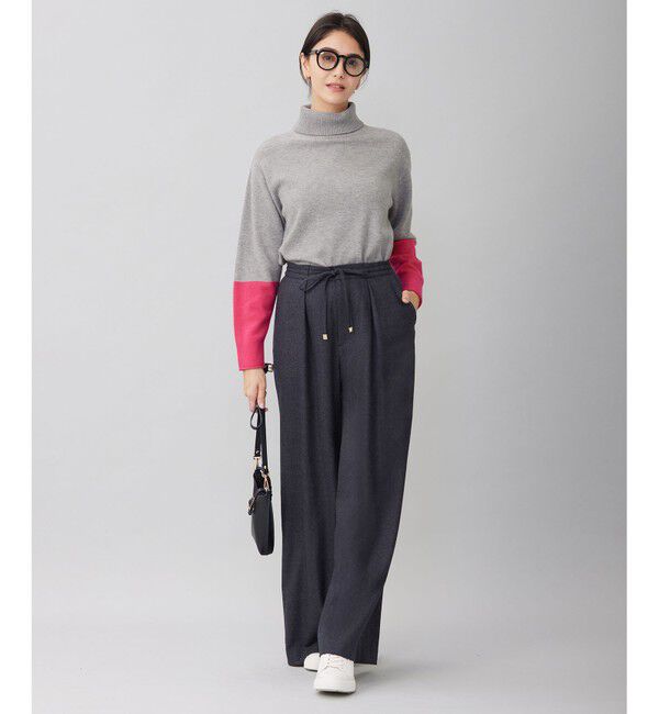 自由区「【洗える】セミウーステッドウールタートルネック ニット」|ニット・セーター|