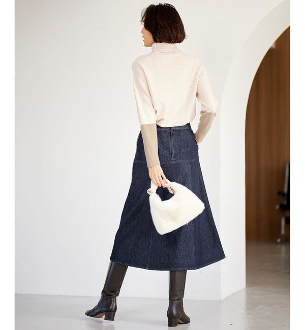 自由区「【洗える】セミウーステッドウールタートルネック ニット」|ニット・セーター|