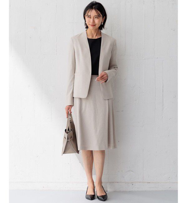 23区「【洗える/セットアップ対応】アイアスマットストレッチ フレア スカート」|スカート|