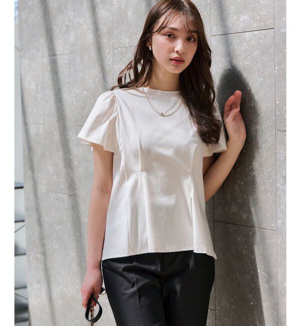 ANY SIS「【接触冷感】美人 フリルスリーブ カットソー」|Tシャツ・カットソー|オフ