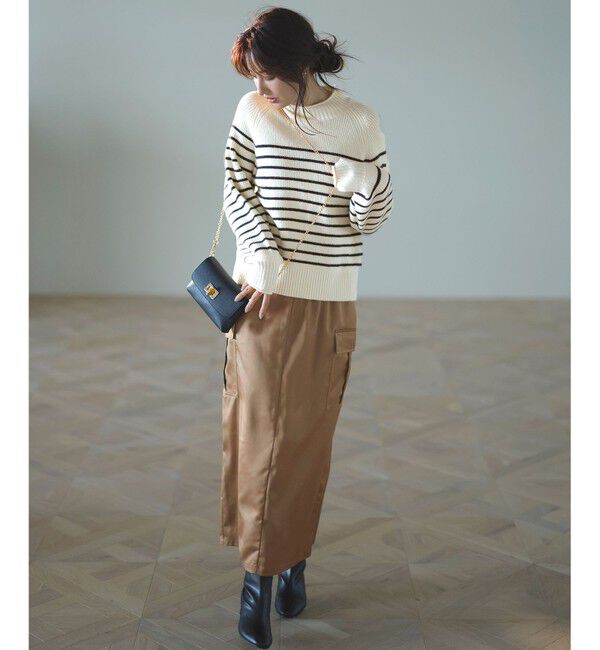 any SiS「【洗える】ハイネックボーダー ニット」|ニット・セーター|