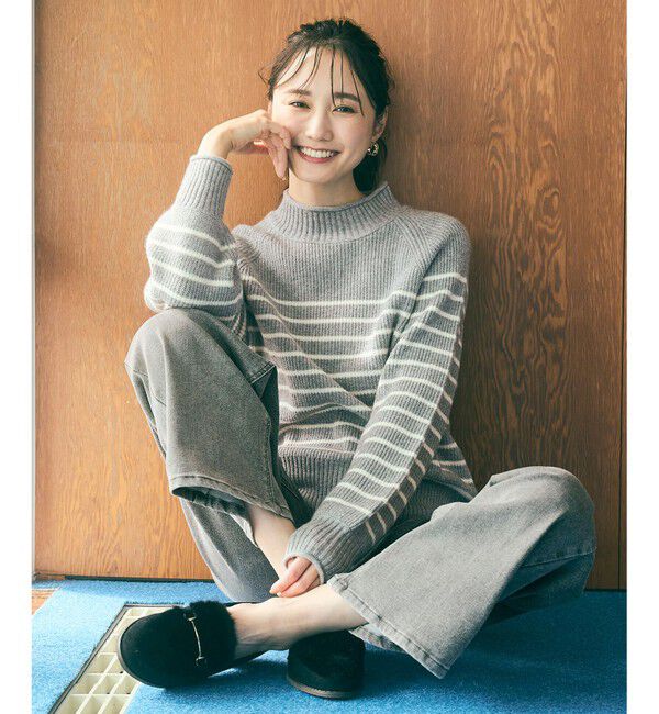 any SiS「【洗える】ハイネックボーダー ニット」|ニット・セーター|ﾗｲﾄｸﾞﾚ