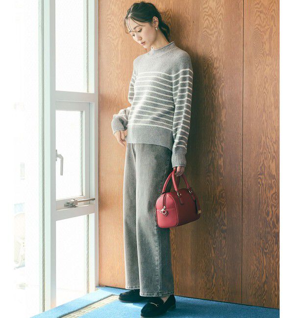 any SiS「【洗える】ハイネックボーダー ニット」|ニット・セーター|