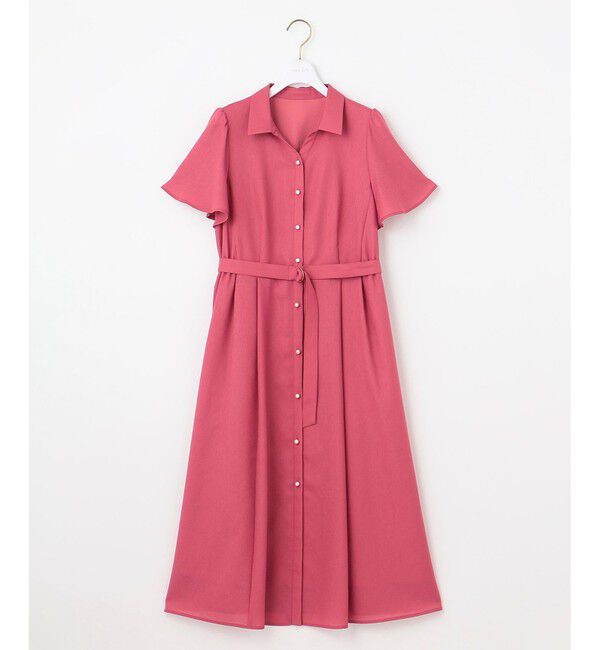 ANY SIS「【接触冷感・UVカット・速乾】スムージーポリエステル シャツワンピース」|ワンピース|