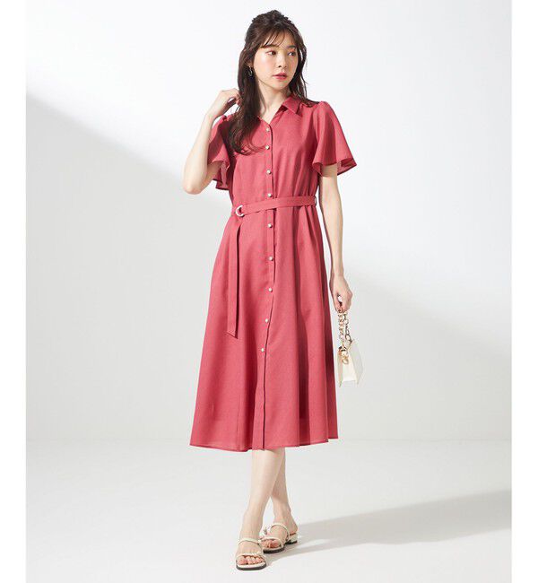 ANY SIS「【接触冷感・UVカット・速乾】スムージーポリエステル シャツワンピース」|ワンピース|