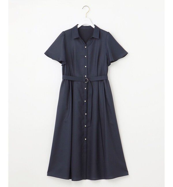 ANY SIS「【接触冷感・UVカット・速乾】スムージーポリエステル シャツワンピース」|ワンピース|