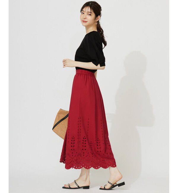 ANY SIS「【洗える】カットワークエンブロイダリー スカート」|スカート|