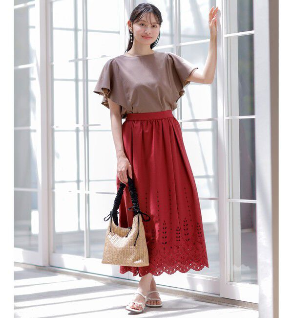 ANY SIS「【洗える】カットワークエンブロイダリー スカート」|スカート|