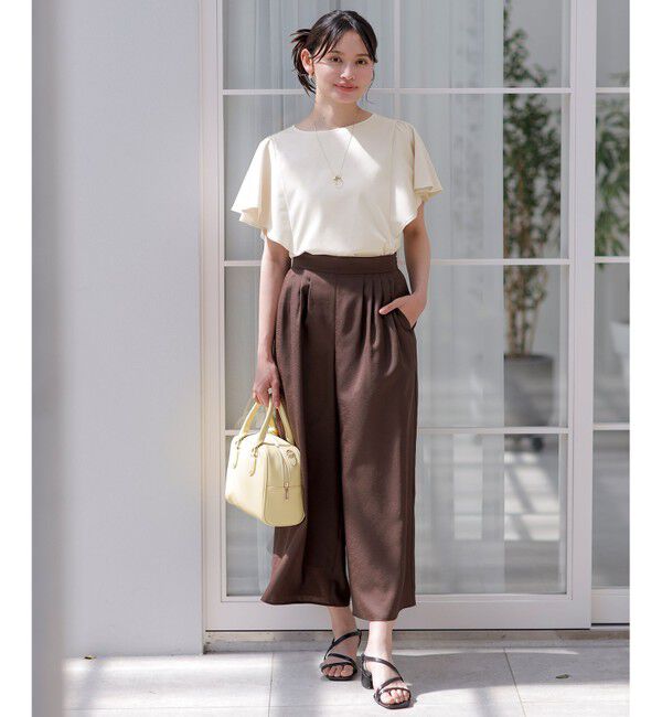 ANY SIS「【接触冷感・UVケア】着映えフリルスリーブ カットソー」|Tシャツ・カットソー|