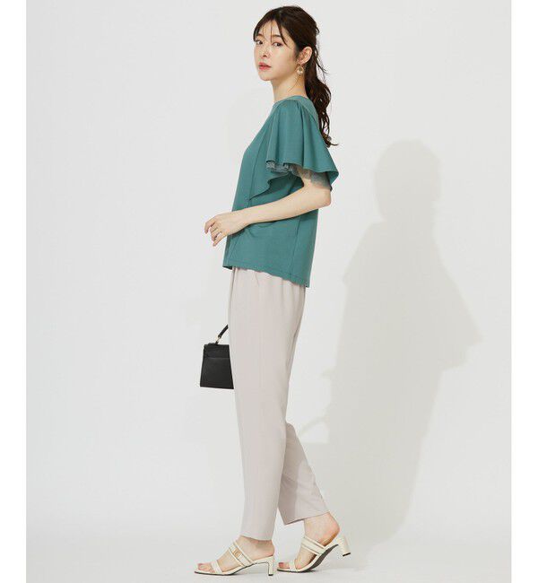 ANY SIS「【接触冷感・UVケア】着映えフリルスリーブ カットソー」|Tシャツ・カットソー|