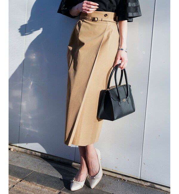 ANY SIS「ツイステッドクリアチノ スカート」|スカート|ベージュ