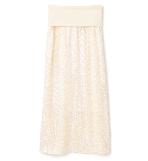 BEIGE,「【洗える】ALYSSUME / スパンコールストレッチニットスカート」|スカート|