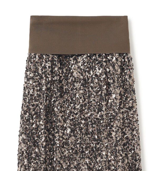 BEIGE,「【洗える】ALYSSUME / スパンコールストレッチニットスカート」|スカート|