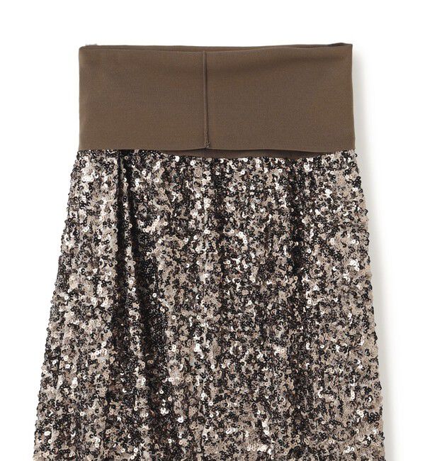 BEIGE,「【洗える】ALYSSUME / スパンコールストレッチニットスカート」|スカート|