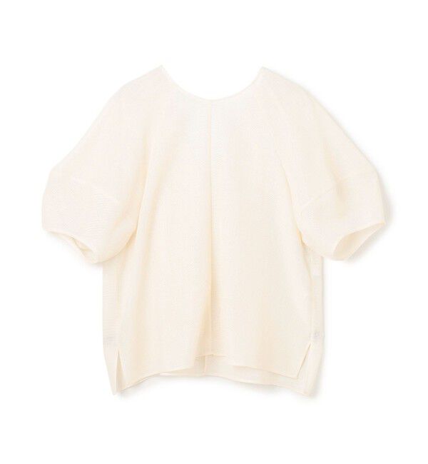 BEIGE,「【洗える・吸水速乾・防シワ】LIATRIS / バックリボンハーフスリーブブラウス」|シャツ・ブラウス|