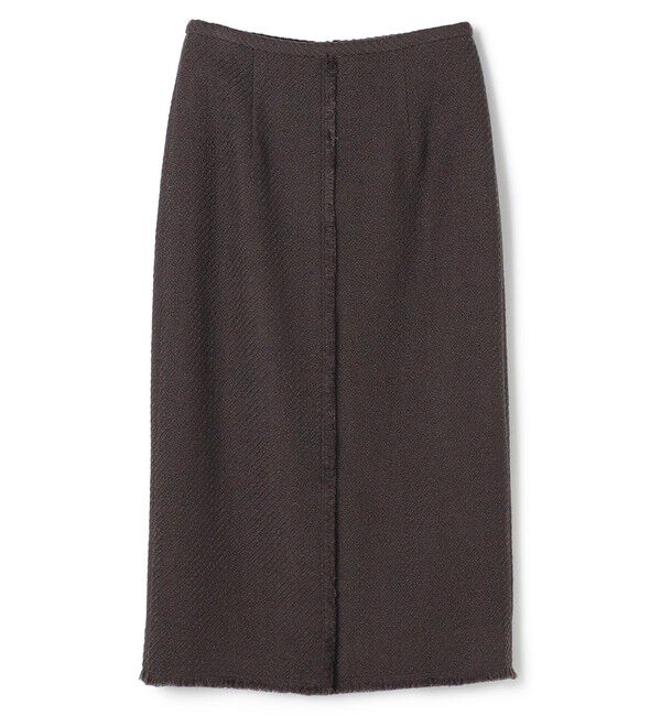 BEIGE,「MULLIN / ウールツイードフロントベントスカート」|スカート|