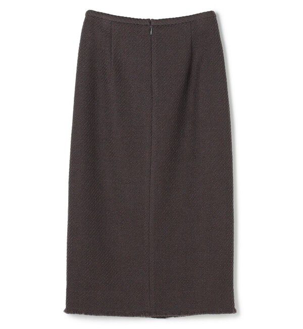 BEIGE,「MULLIN / ウールツイードフロントベントスカート」|スカート|