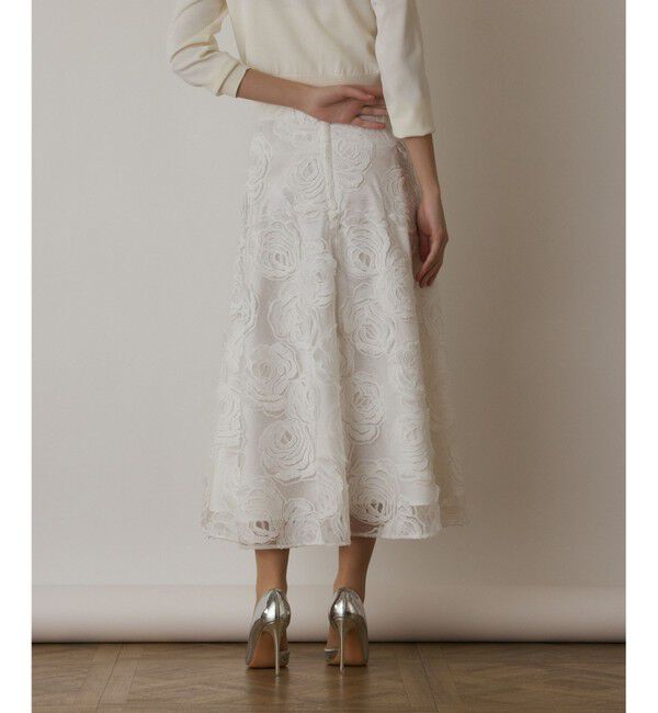 GRACE CONTINENTAL「ローズ刺繍フレアスカート」|スカート|