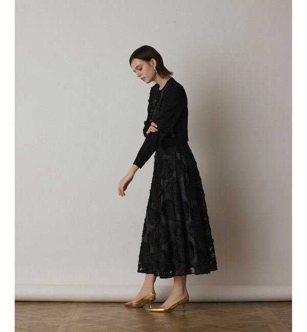 GRACE CONTINENTAL「ローズ刺繍フレアスカート」|スカート|