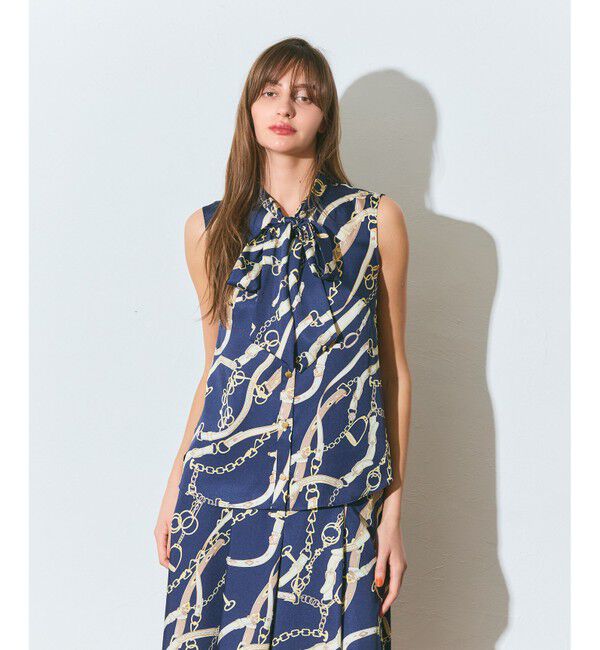 Grace Class「チェーンプリントボウタイブラウス」|シャツ・ブラウス|