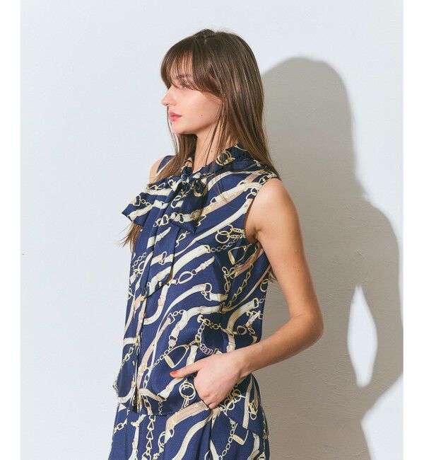 Grace Class「チェーンプリントボウタイブラウス」|シャツ・ブラウス|