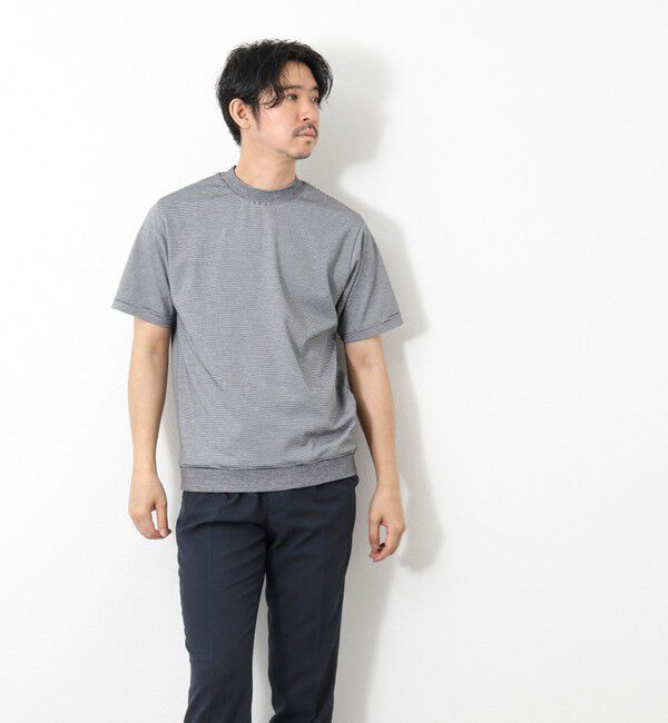 NOLLEY'S goodman「《ビジカジ対応》セミシルケットスムース ボーダードレスTシャツ 25SS」|Tシャツ・カットソー|
