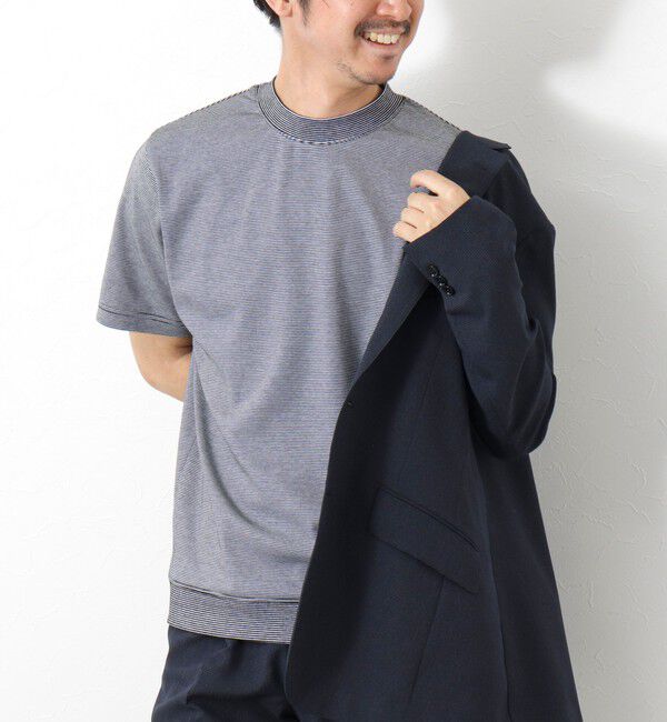 NOLLEY'S goodman「《ビジカジ対応》セミシルケットスムース ボーダードレスTシャツ 25SS」|Tシャツ・カットソー|